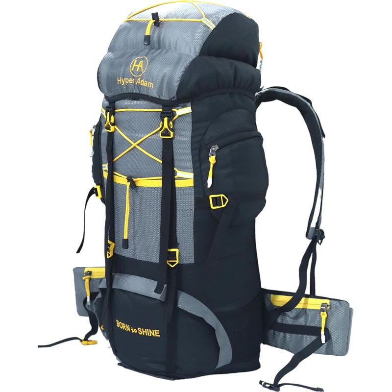 Hyper Adam حقائب الظهر | حقيبة سفر بسعة 75 لتر للرجال | حقيبة سياحية للسفر | حقيبة ظهر للتنزه والتخييم | غطاء مطري - Image 2