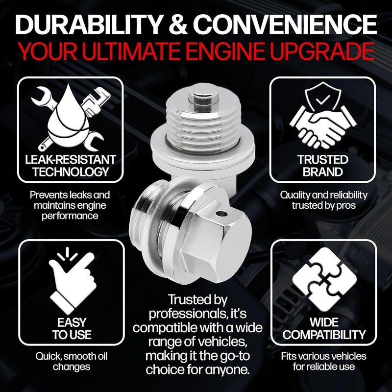 Votex M16 X 1.5 MM Stainless Steel Engine Magnetic Oil Drain Plug with Neodymium Magnet - Made in USA - Image 4