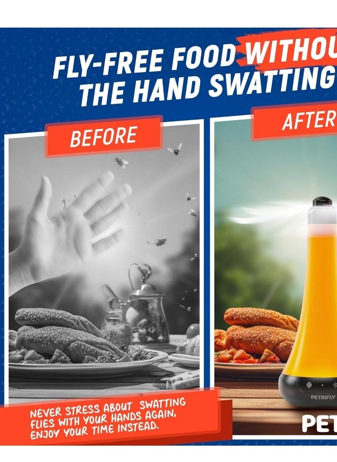 Generic Fly Fans for Tables with Anti Bug Light to Keep Flies Away from Food Spinner Outdoor Table Repellent Restaurants  - Image 3