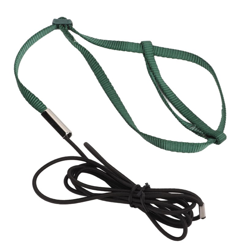 Soft Nylon Bird Harness Leash For Cockatiel Lovebird Secure Hook For Safe Outings Green Size L - Image 4