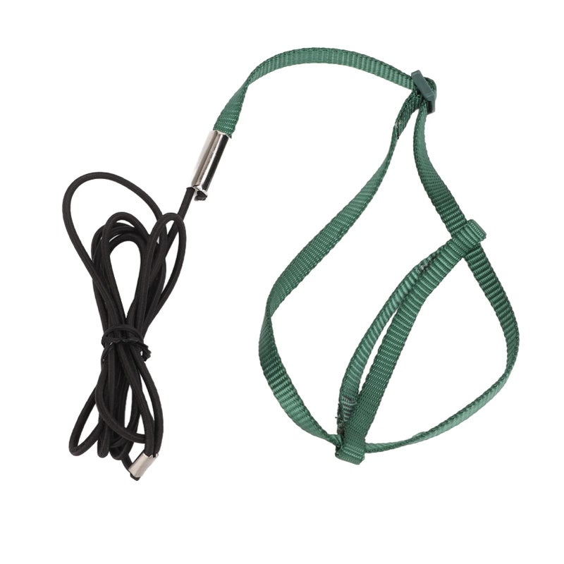 Soft Nylon Bird Harness Leash For Cockatiel Lovebird Secure Hook For Safe Outings Green Size L - Image 2