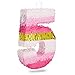 Blue Panda Number 5 Pinata Pink and Gold Foil for Girls 5th Birthday Party Decorations Small 165 x 116 x 3 In - Image 3