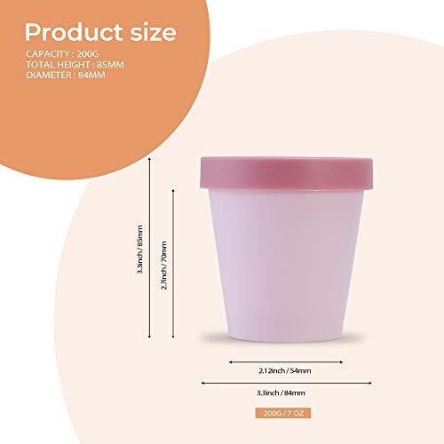 longway 7 oz/200ml Empty Slime Containers Plastic Jars with Lids for Beauty Products, DIY Slime Making or Travel Storage MakeUp (12 Pack, Pink) - Image 4