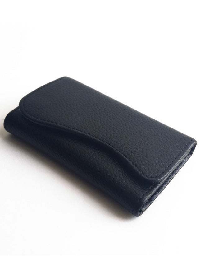 Halapack Limited Edition Unisex Black Leather Key Case Card Holder Pocket Wallet Secure Keys & Cards - Image 2