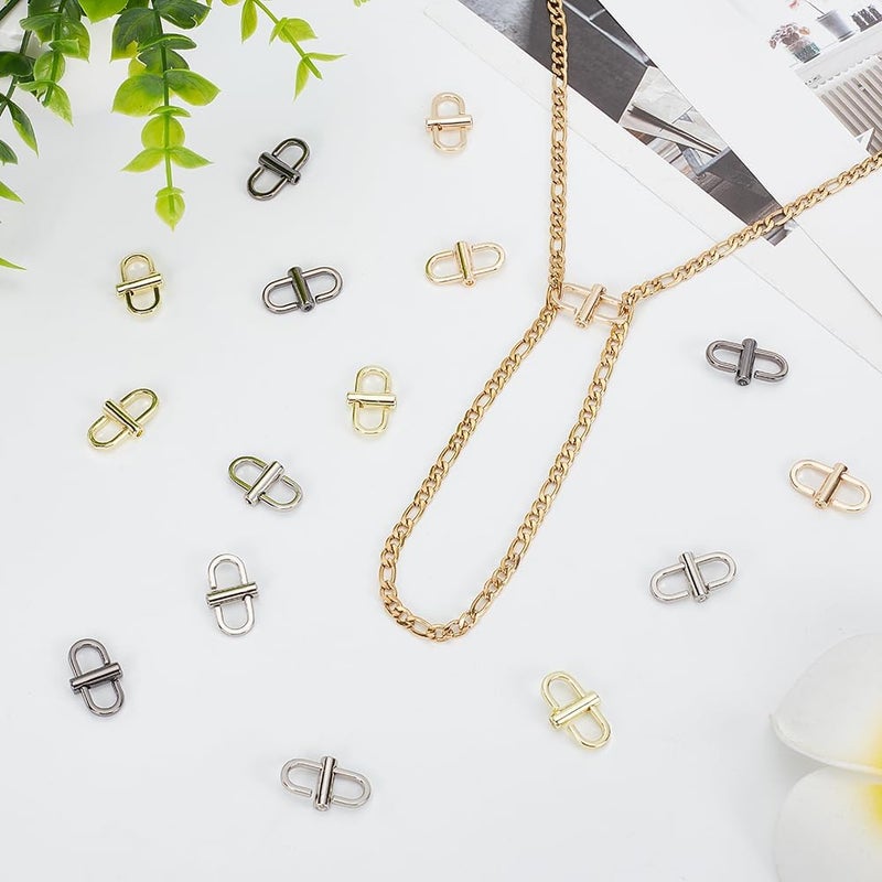 كلاراكو 16 قطعة من مشابك معدنية قابلة للتعديل من كلاركو لحزام السلسلة، 4 ألوان من وصلات السلسلة ومشبك صغير لتقصير طول سلسلة الحقيبة المعدنية وملحقات طول السلسلة والاستبدال والاستخدام اليومي - Image 3