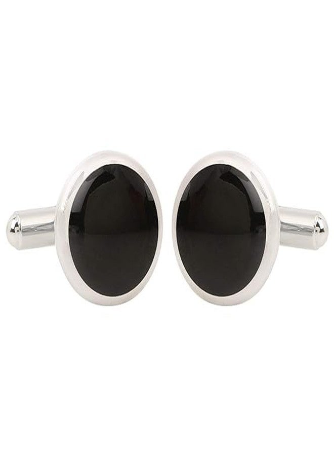 GROPOTIT Black Round Cufflink For Men Classic Wedding Formal Shirt Sleeve Button Birthday Gift for Men Anniversary Gift for Husband Sleeve-Link For shirt, Suit, Blazer - Image 3