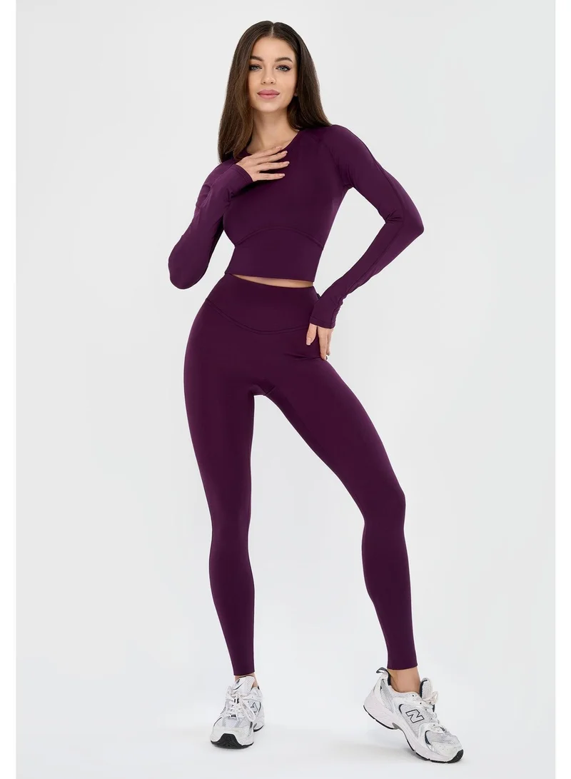 Bona Fide Bona Base Purple Base High Waist Gym Leggings for Women for Women | Best Price UAE
