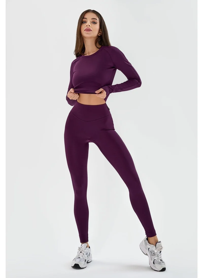 Bona Fide Bona Base Purple Base High Waist Gym Leggings for Women for Women | Best Price UAE
