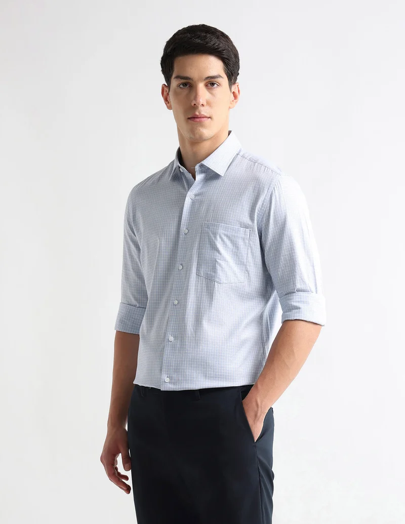 Arrow Blue Liberty Classic Regular Fit Originals Shirt for Men | Best Price UAE