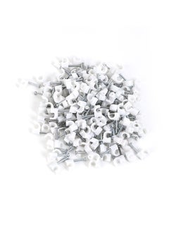 LAWAZIM Cable Clip-100 Piece 14mm- Mess-Free Wire Organizer with Metal Nail for Easy Installation, Heavy-Duty Wall Mount Clips for Ethernet Cable Management Home Office DIY Projects Indoor/Outdoor Use  - Image 3
