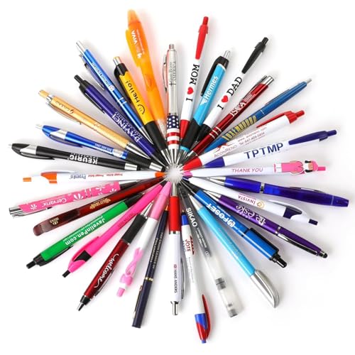 Sikao Wholesale Lot of 100 Misprint Pens Bulk, Assorted Ballpoint Pens Smooth Writing, Blue Black ink Misprinted Random Pens for Waitress Server Office School - Image 4