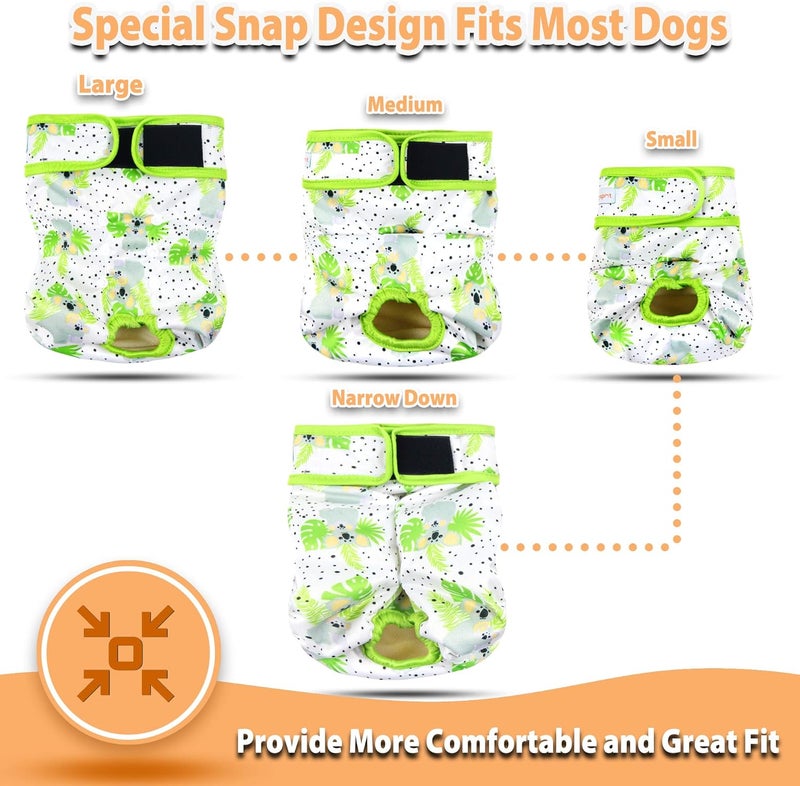 Langsprit Washable Female Dog Diapers (3 Pack) - No Leak Reusable Diapers for Doggy Female in Period - Highly Absorbent Dog Heat Panties with Adjustable Snaps (Koala, XX-Large) - Image 5