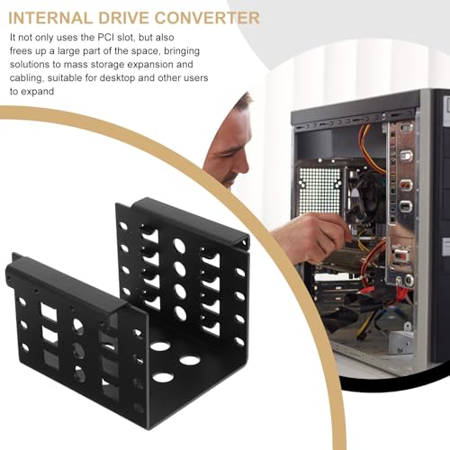 Hemobllo Hard Drive Mounting Bracket - 2.5 to 3.5 Inch HDD Mounting Rack Hard Drive Adapter Holder Storage Bracket Cage - Image 4
