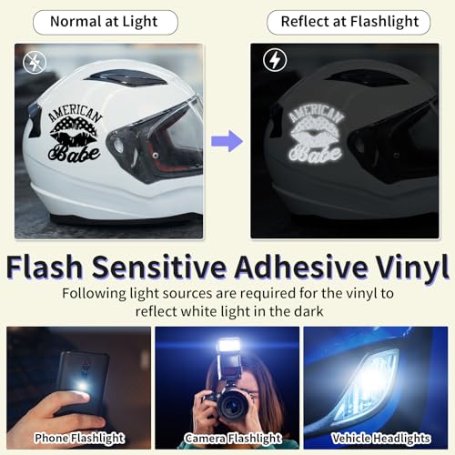 VINYL FROG Reflective Black Adhesive Vinyl 12 inches x 6 FT Roll, Flashlight Sensitive Craft Vinyl for Decals, Cars, Bikes, Motorcycles, Helmets, Mailbox, Reflective Tape Roll - Image 3