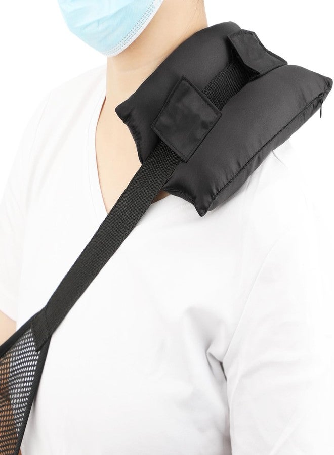 BNRendles Satin Neck Pad Strap Cushion for Arm Sling Pillow Comfort Support Padding Rotator Cuff Replacemet Surgery Elbow Brace Carry Padded Cover Broken Wrist Hand Injury, Black - Image 1