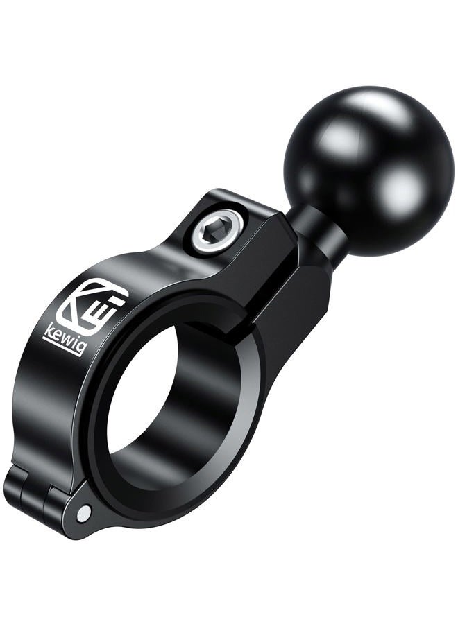 BRCOVAN Bar Clamp Mount with 1'' TPU Ball Compatible with RAM Mounts B Size Double Socket Arm, Fit Bike & Motorcycle Handlebar Diameter 0.5'' / 0.87'' / 1'' / 1.26'' Aluminum Material, CNC Processing - Image 1