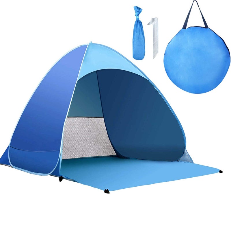 YL traV Pop Up Beach Tent for 23 Person UPF 50 UV Sun Protection Beach Shade Tent Pop Up Sun Shelter with Carry Bag and Stakes for Beach Park Camping Large - Image 2