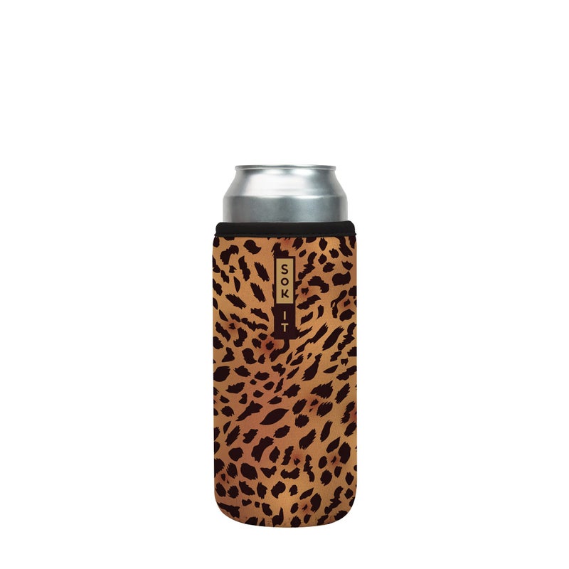 Sok It Can Sok Sleeve for Beer & Soda Insulated Neoprene Cover (Classic Leopard  25oz Can Sleeve) - Image 1