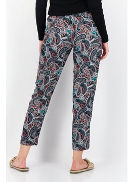Zero Women Regular Fit Paisley Pattern Trouser, Green Combo  - Image 4