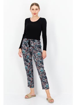 Zero Women Regular Fit Paisley Pattern Trouser, Green Combo  - Image 2