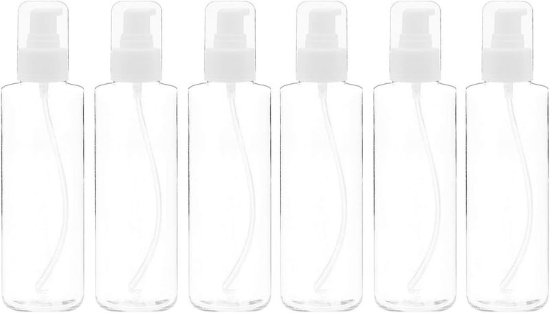 عبوات بلاستيكية فارغة 6 عبوات من تريند بوكس مع غطاء مضخة على شكل منقار البط للشامبو، المستحضرات، صابون الجسم السائل، الكريم (1 أونصة / 30 مل)