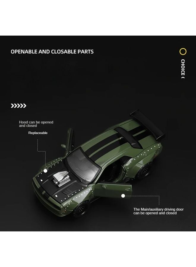 Black Dodge Challenger 1 36 Scale Alloy Model Car Pull Back Action Toy - Image 5