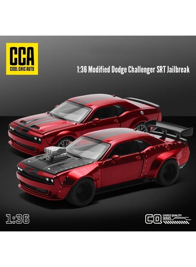 Black Dodge Challenger 1 36 Scale Alloy Model Car Pull Back Action Toy - Image 2