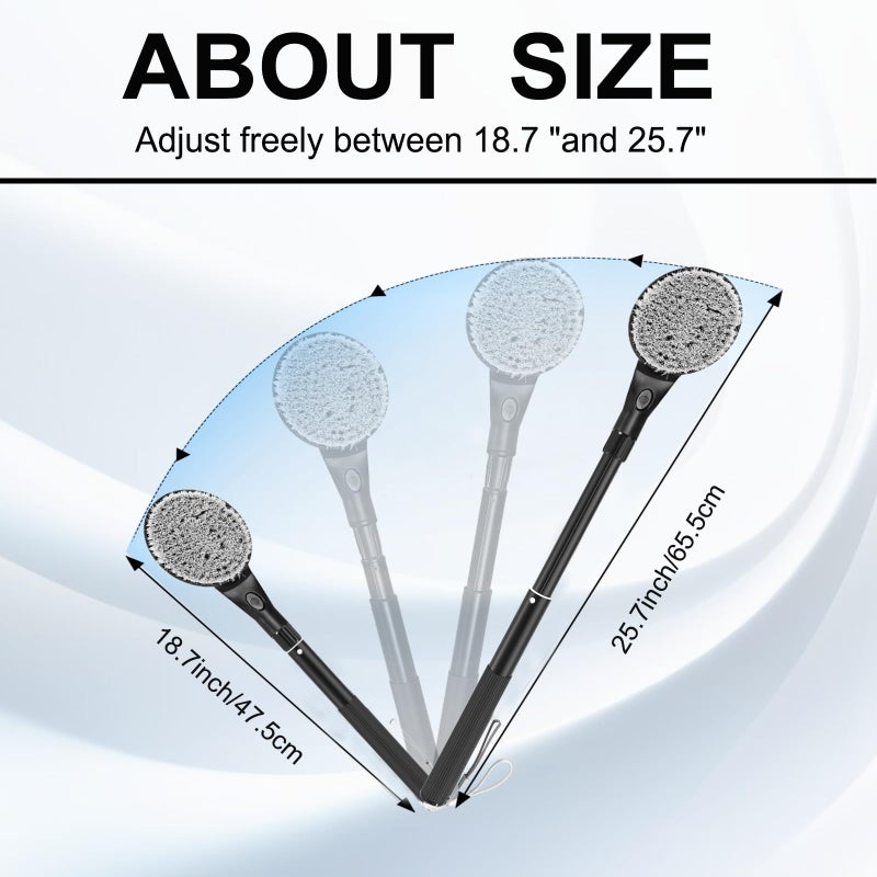 Gobiteli Back Scrubber for Shower,25" Long Handle Shower Brush for Body Exfoliator and Deep Clean,Back Brush for Shower for Men,Women and Elderly - Image 3