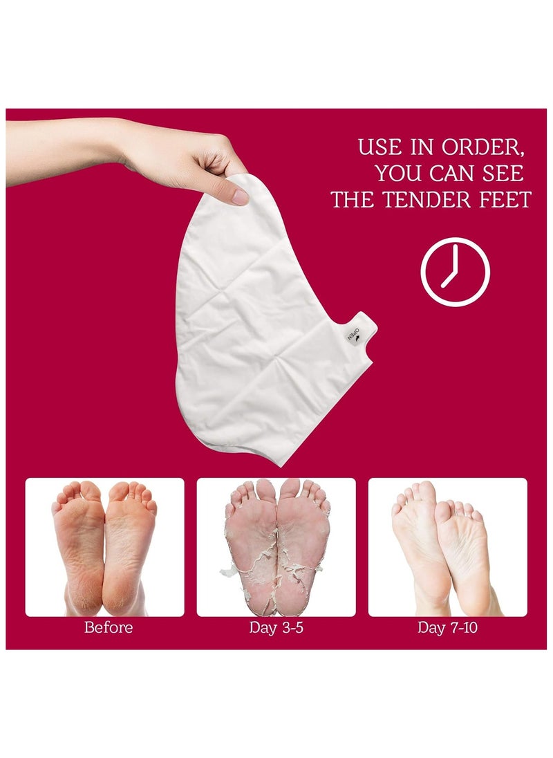 ALIVER - 5 Pairs Foot Peel Mask, Exfoliating Callus Peel Booties, Peeling Off Calluses & Dead Skin, Baby Soft Smooth Touch Feet-Men Women (Rose) - Image 1