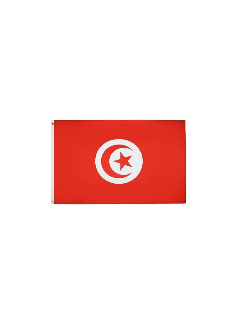 PRINTSHOP4ME Tunisia Flag 3x5ft Outdoor or Indoor Flag for Sport Events and Home - Polyester - Size 90x150cm - Perfect for Sports Fan Flag  - Image 1