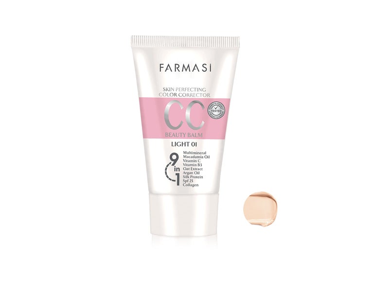 FARMASi CC Color Control Cream, Natural and Flawless Finish, Enriched Formula with Multimineral & Spf 25+, All-Day Hold, All Skin Types, 1.7 fl. oz, Light to Medium - Image 1