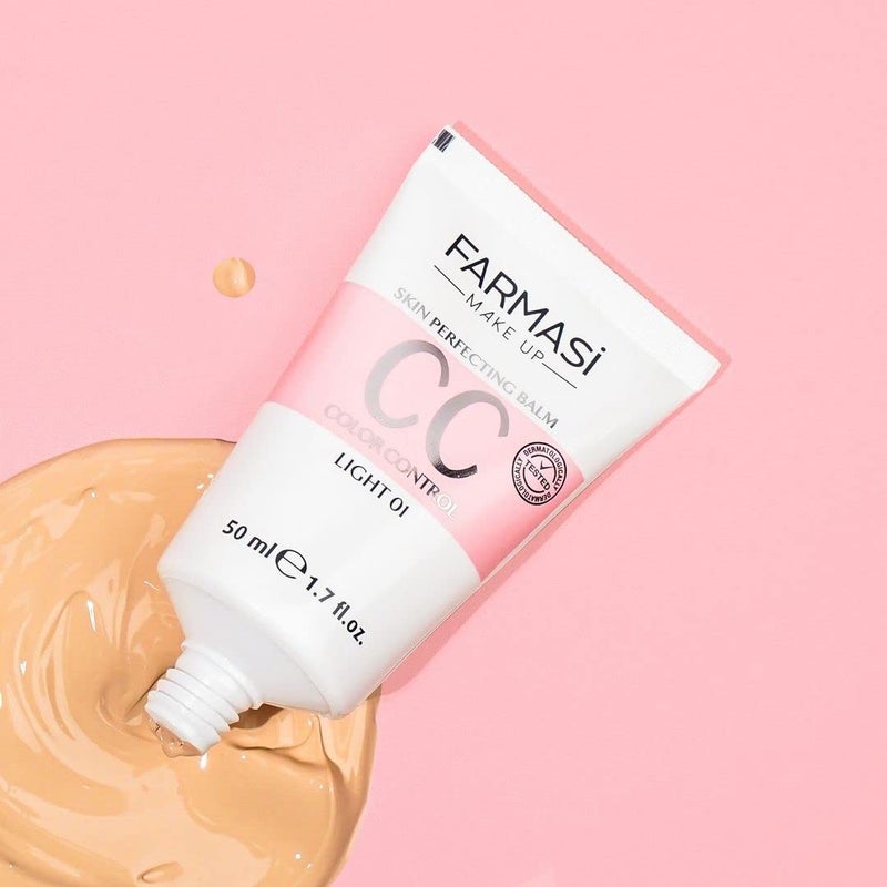 FARMASi CC Color Control Cream, Natural and Flawless Finish, Enriched Formula with Multimineral & Spf 25+, All-Day Hold, All Skin Types, 1.7 fl. oz, Light to Medium - Image 3