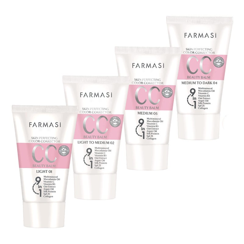 FARMASi CC Color Control Cream, Natural and Flawless Finish, Enriched Formula with Multimineral & Spf 25+, All-Day Hold, All Skin Types, 1.7 fl. oz, Light to Medium - Image 4