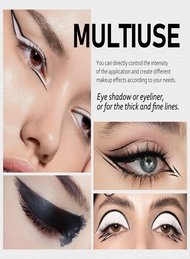 KYDA 2 Pcs White Gel Eyeliner, Smooth Cream Liner, Natural Matte Black Tinted Cream, Crayon Stick, Multiuse for Liner and Eyeshadow - Image 5