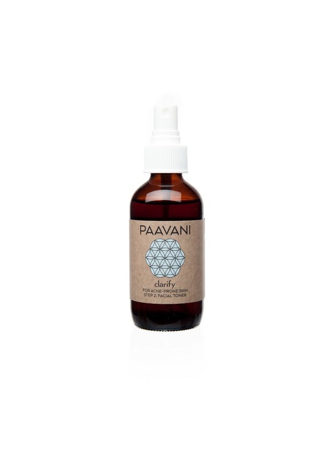 PAAVANI Ayurveda Clarifying Toner 100% Organic Made In Usa Ayurvedic Skincare For Acne Prone Skin 4 Oz  - Image 1