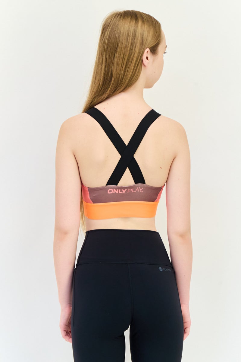 Only Play Women Sportswear Fit Sleeveless Training Sports Bra, Multicolor - Image 3