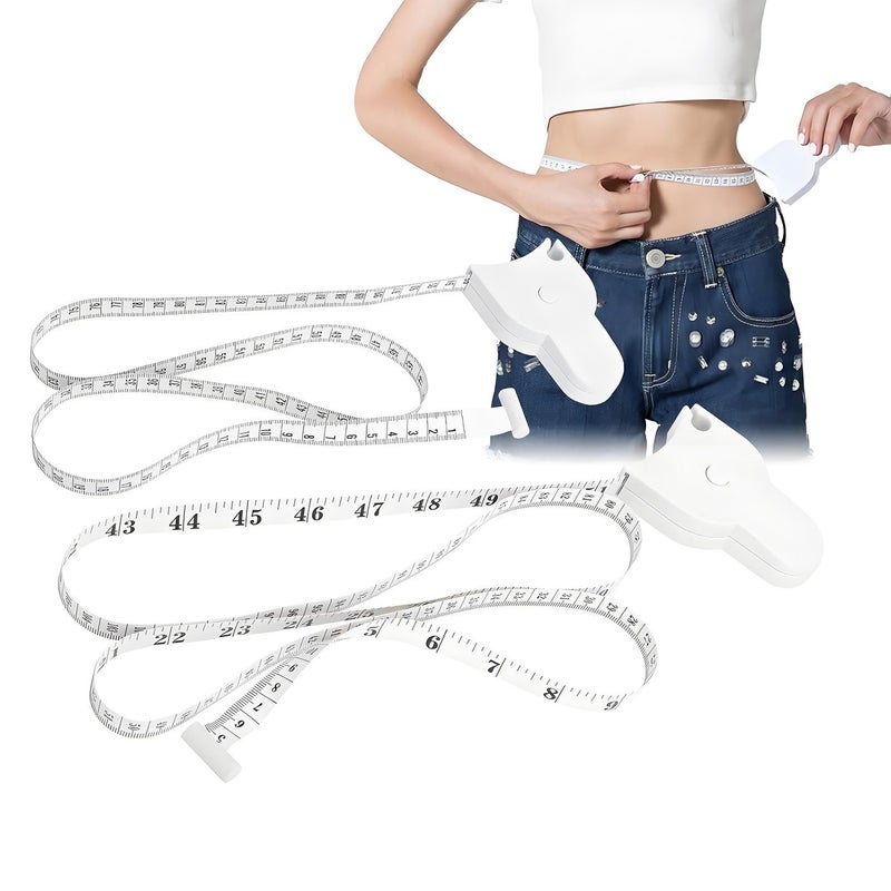 White Retractable Soft Tape Measure for Body Waistline Chest Thighs - Image 5