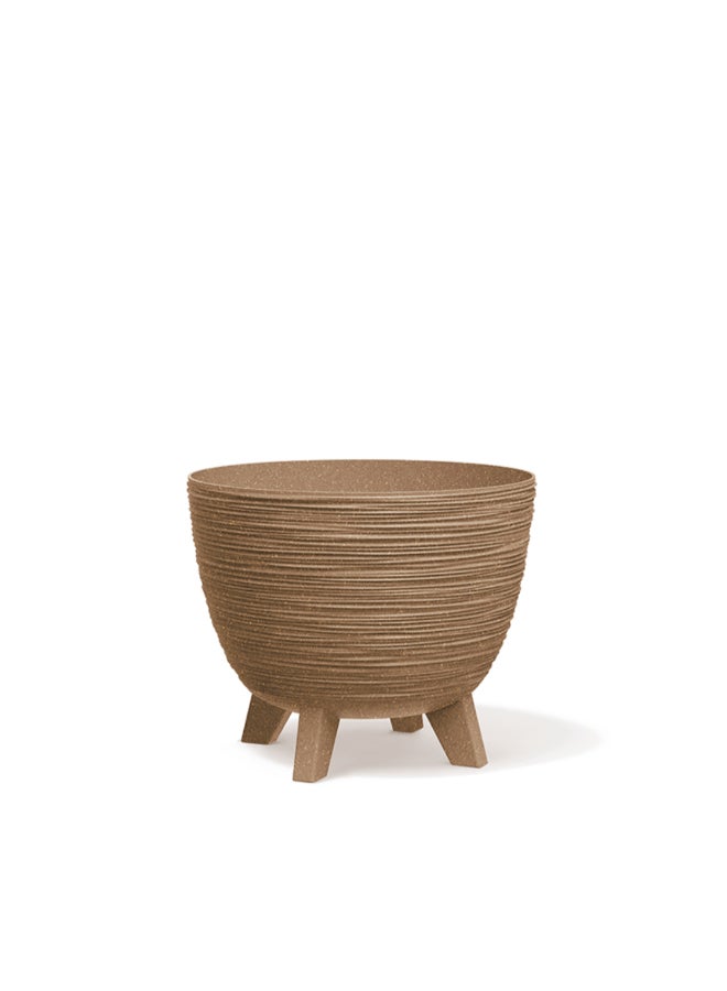 Prosperplast Furu Round ECO Wood Flowerpot with Legs Base Brown 9.5 L DFUR300W-4665W - Image 1