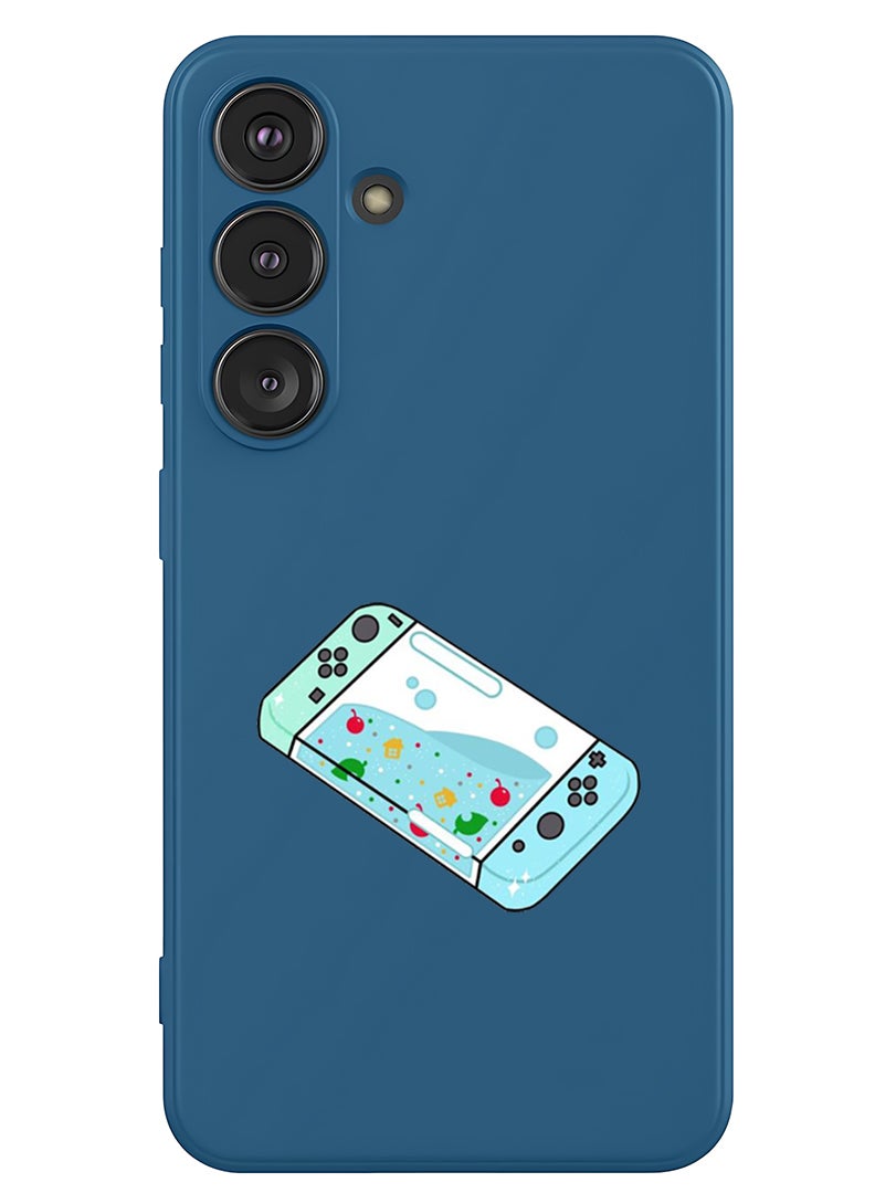 Theodor Protective Slim Fit Case Liquid Silicone Cover with Full Body Protection Anti-Scratch Shockproof Case For Samsung Galaxy S25 Plus (Blue) - Console - Image 1