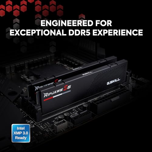 G.Skill ذاكرة G.SKILL Ripjaws S5 Series DDR5 (Intel XMP 3.0) سعة 32GB (2x16GB) 6400MT/s CL32-39-39-102 1.40V للكمبيوتر المكتبي U-DIMM - أسود غير لامع (F5-6400J3239G16GX2-RS5K) - Image 2