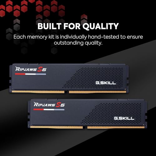 G.Skill ذاكرة G.SKILL Ripjaws S5 Series DDR5 (Intel XMP 3.0) سعة 32GB (2x16GB) 6400MT/s CL32-39-39-102 1.40V للكمبيوتر المكتبي U-DIMM - أسود غير لامع (F5-6400J3239G16GX2-RS5K) - Image 5