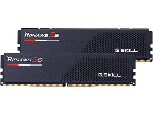 G.Skill ذاكرة G.SKILL Ripjaws S5 Series DDR5 (Intel XMP 3.0) سعة 32GB (2x16GB) 6400MT/s CL32-39-39-102 1.40V للكمبيوتر المكتبي U-DIMM - أسود غير لامع (F5-6400J3239G16GX2-RS5K) - Image 1
