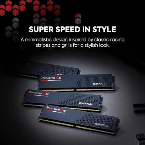 G.Skill ذاكرة G.SKILL Ripjaws S5 Series DDR5 (Intel XMP 3.0) سعة 32GB (2x16GB) 6400MT/s CL32-39-39-102 1.40V للكمبيوتر المكتبي U-DIMM - أسود غير لامع (F5-6400J3239G16GX2-RS5K) - Image 3
