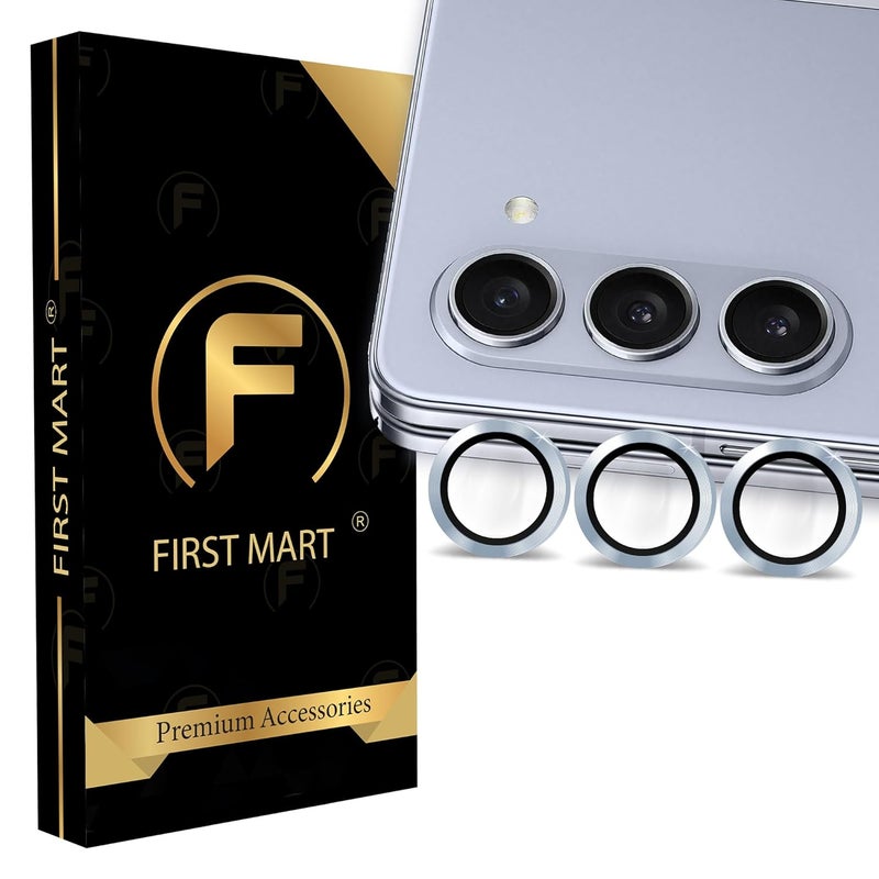 FIRST MART Camera Lens Protector for Samsung Galaxy Z Fold 5 (7.6 Inches) Tough HD Individual Aluminum Alloy Lens Rings Cover, Scratch Resistant, Thin Lens Protection| Light Blue, 1 Pack - Image 1