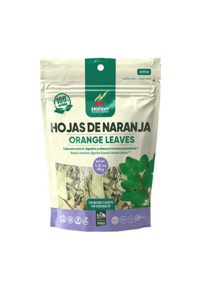 Hanan Orange Leaves (Hoja de Naranja) 1.4 oz (40 g) - Natural, Dried Orange Plant Leaf for Herbal Tea Digestive Supplement - Image 1