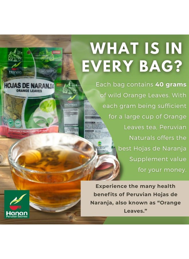 Hanan Orange Leaves (Hoja de Naranja) 1.4 oz (40 g) - Natural, Dried Orange Plant Leaf for Herbal Tea Digestive Supplement - Image 4