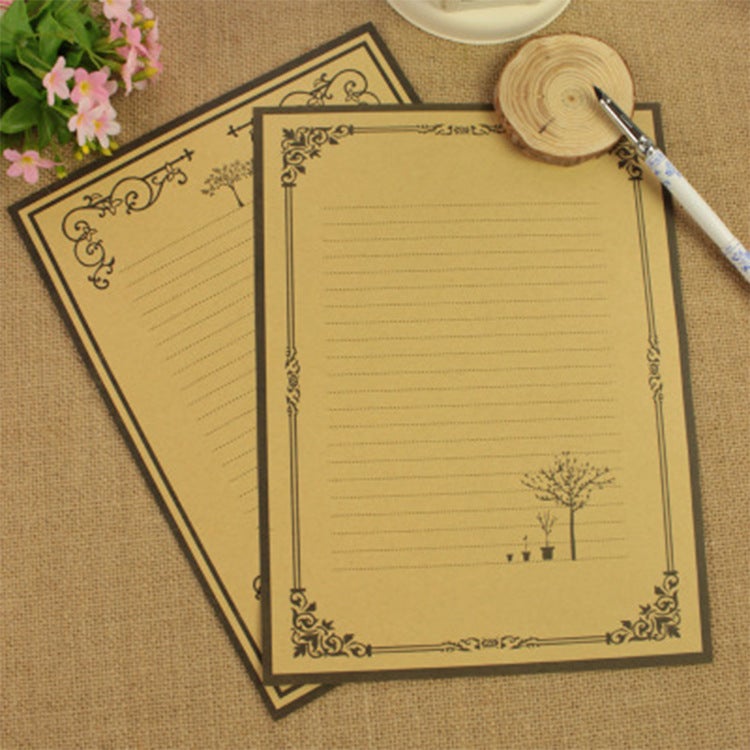 Fresh And Cute Flowers Like Brocade Vintage White Kraft Paper Classical Letter Paper Simple Love Letter Letter Letter Letter Letter Love Letter - Image 1