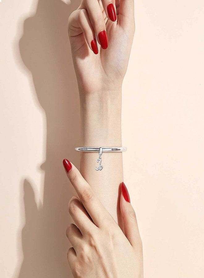 كون بيد تعليقة عيد ميلاد على شكل قلب من كونبيد، بحرف J، متوافقة مع سوار باندورا للنساء - Image 3