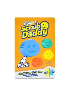 Scrub Daddy Multi-Purpose Flex Texture Cleaning Sponges for Washing Up, Dish and Kitchen Sponge, Non-Scratch Multi-Use Scrubbing, With Flex Texture Firm and Soft Design, Dishwashing Safe, Set Of 4.  - Image 1