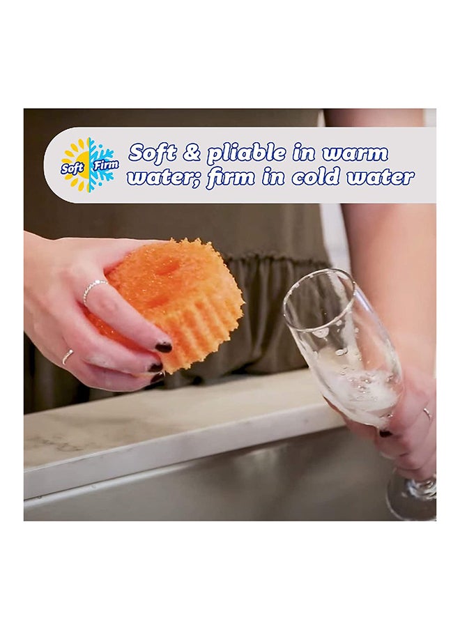 Scrub Daddy - إسفنجات تنظيف ذات قوام مرن متعددة الاستخدامات للغسيل، إسفنجة للأطباق والمطبخ، تنظيف غير خدشي، تصميم مرن Firm و Soft، آمنة للغسيل، مجموعة من 4. - Image 1
